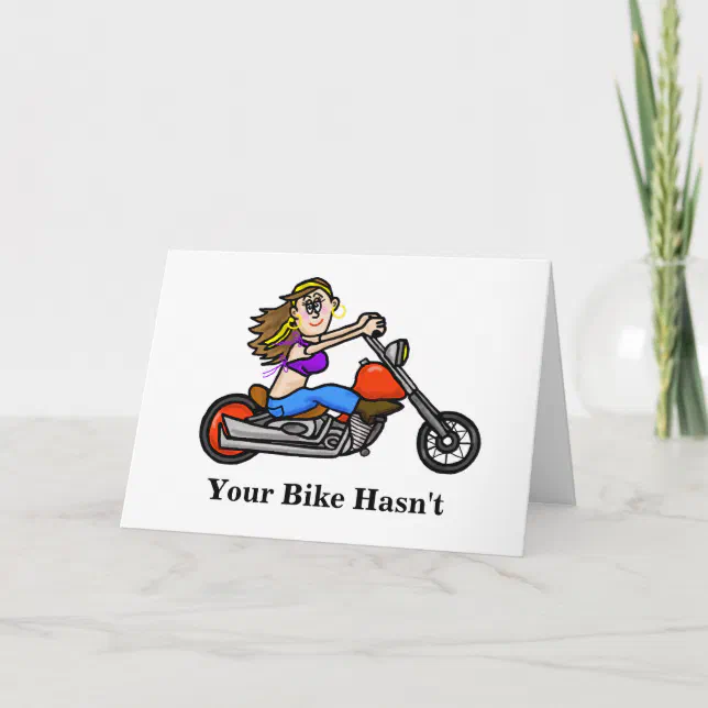Woman Riding Motorcycle Birthday Card | Zazzle woman-riding-motorcycle-birthday-card-zazzle