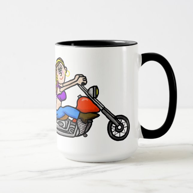 Woman Riding Motorcycle Mug  Customize It! (Right)