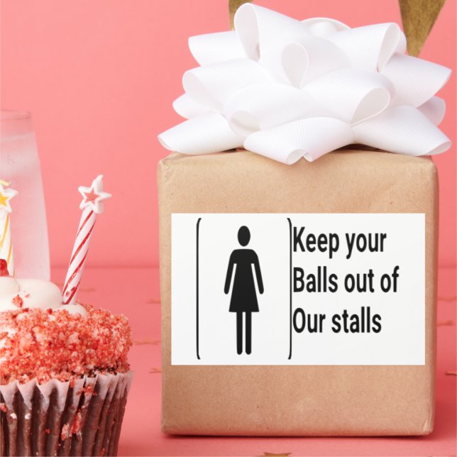 woman right, bathroom sticker,  rectangular sticker (Party)