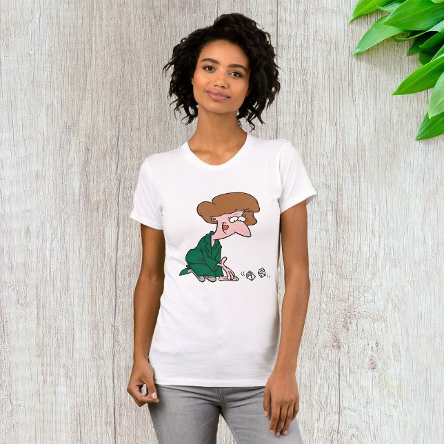 Woman Rolling Dice Womens T-Shirt (Creator Uploaded)