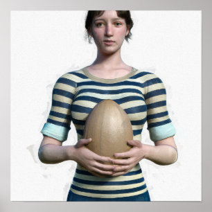 Woman Rugby Player Art Print
