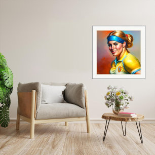 Woman Rugby Player - Wrapped Canvas Art Print