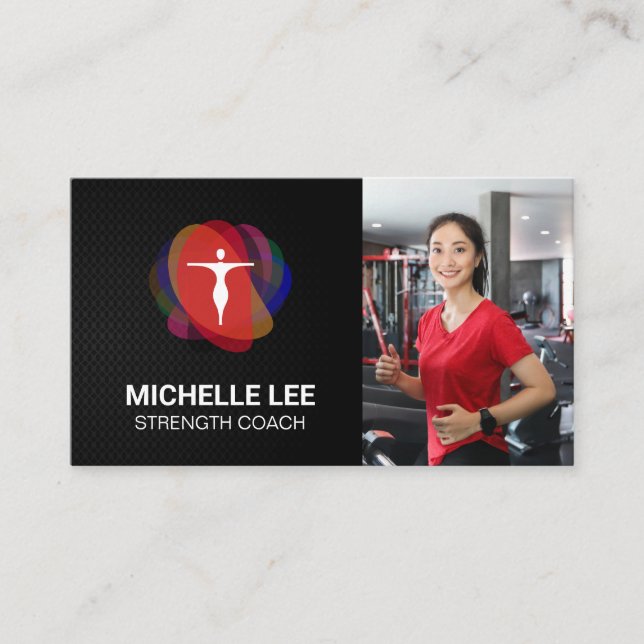 Woman Running on Treadmill Business Card (Front)