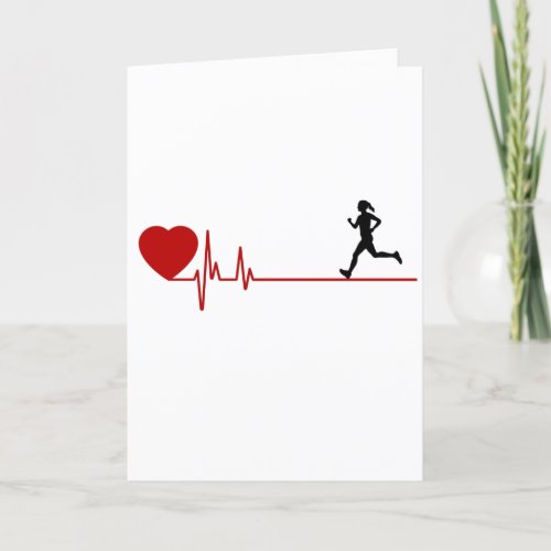 Woman Running Workout Heart Rate Card for Runners