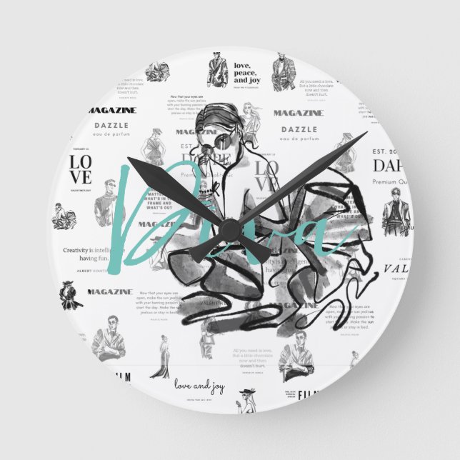 Woman’s magazine round clock (Front)