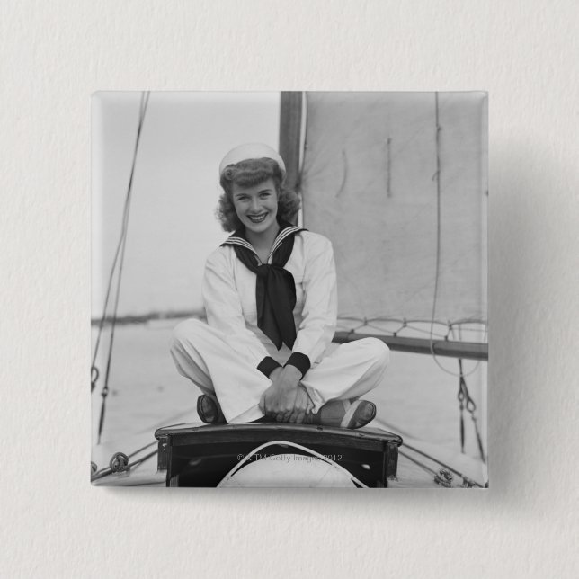 Woman Sailor Pinback Button (Front)
