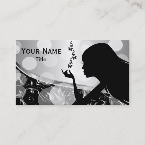 Woman Salon Hair Stylist Business Card