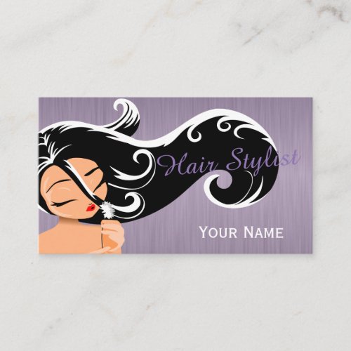 Woman Salon Hair Stylist Business Card