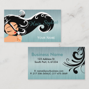Woman Salon Hair Stylist Business Card