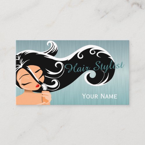 Woman Salon Hair Stylist Business Card