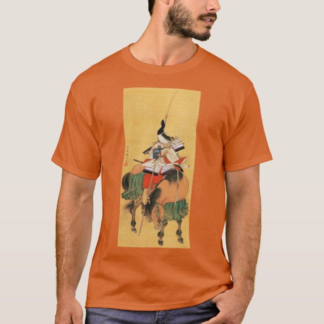 WOMAN SAMURAI TOMOE GOZEN HORSEBACK Japanese Art T-Shirt (Front)
