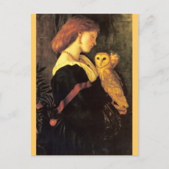 Woman Screech Owl Antique Painting Postcard by EDDESIGNS at Zazzle