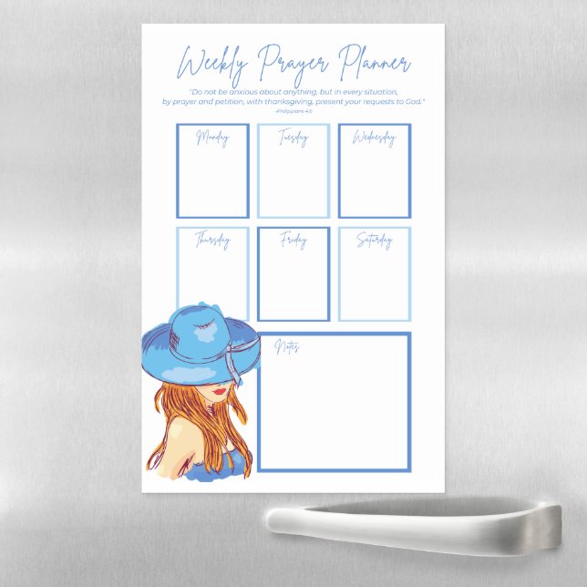 Woman Scripture Weekly Prayer Planner Magnetic Dry Erase Sheet (In Situ)