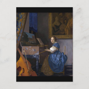 Woman Seated at a Virginal by Vermeer Postcard