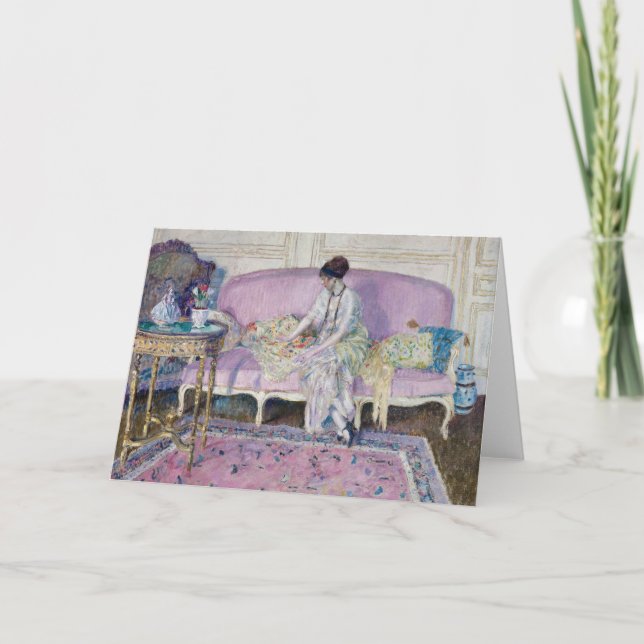 Woman Seated on Sofa | Frederick Carl Frieseke Card (Front)