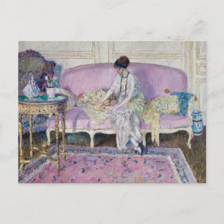 Woman Seated on Sofa | Frederick Carl Frieseke Postcard