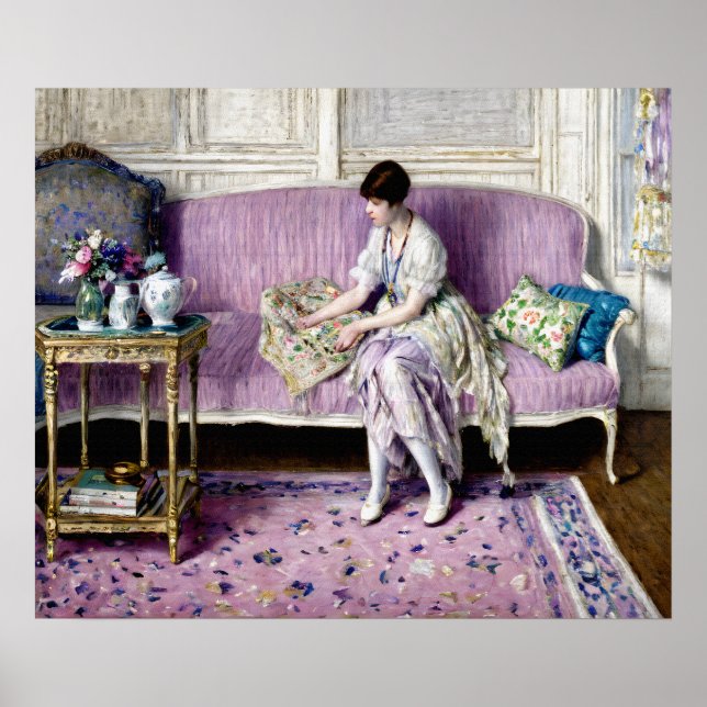 Woman Seated on Sofa in Interior Poster (Front)