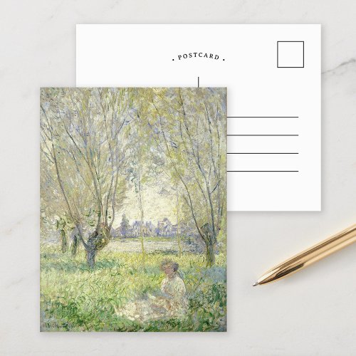 Woman Seated Under the Willows  Claude Monet Postcard