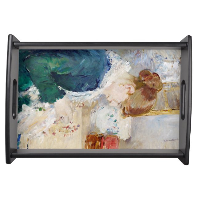 Woman Sewing, Berthe Morisot Serving Tray (Front)