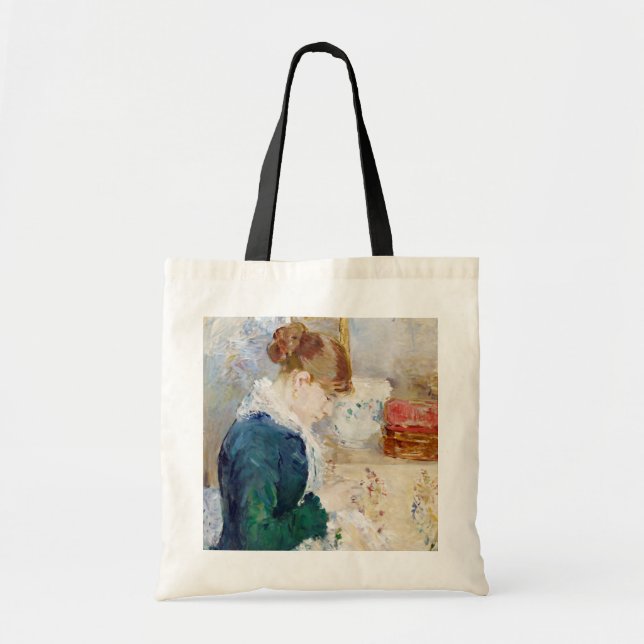 Woman Sewing, Berthe Morisot Tote Bag (Front)