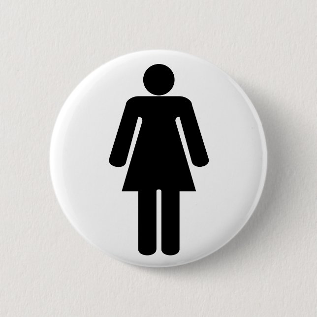 Woman Shape Pinback Button (Front)