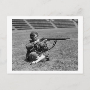 Woman Sharpshooter, 1920s Postcard