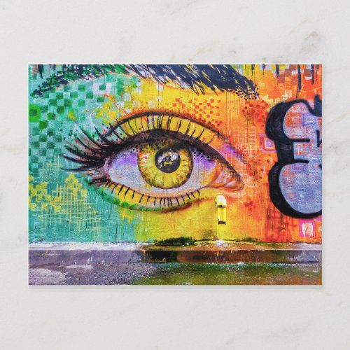 Woman Sheds Tears Los Angeles CA Postcard