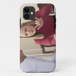 Woman signing the word 'Fly/Airplane/Airport' in iPhone 11 Case