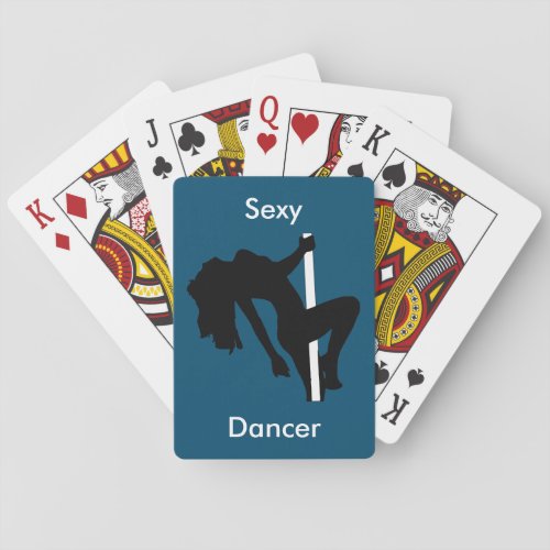 Woman Silhouette Dancer Bachelor Poker Night Party Playing Cards