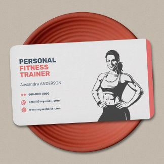 Woman Silhouette - Fitness Trainer Business Card