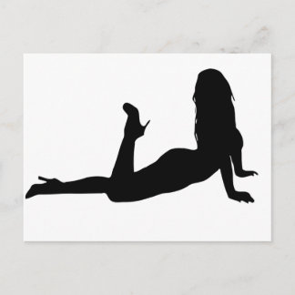 Woman_Silhouette_laying Postcard