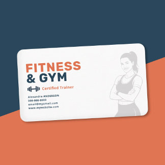 Woman Silhouette - Minimalist Fitness Trainer Business Card