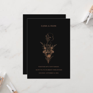 Woman Silhouette Wedding Invitation