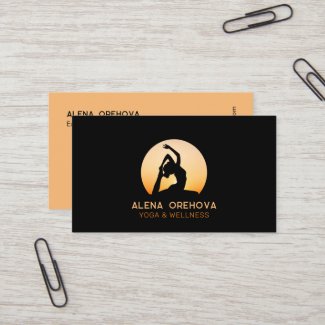 Woman Silhouette Yoga & Wellness Business Card