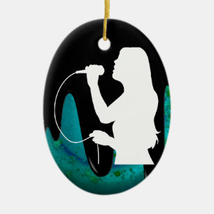 WOMAN SINGER PRODUCTS CERAMIC ORNAMENT