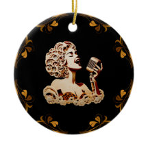 Woman singing paper crafts music art