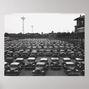 Woman sitting by fireplace B&W Poster