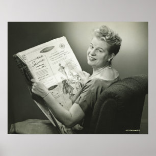 Woman Sitting in Chair Poster