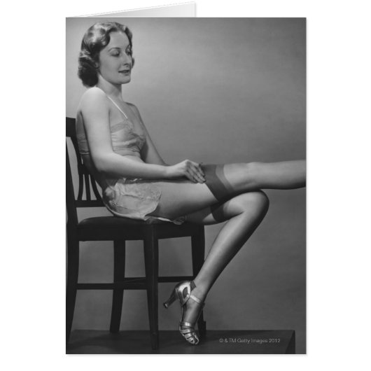 Woman Sitting on Chair Cards (Front)