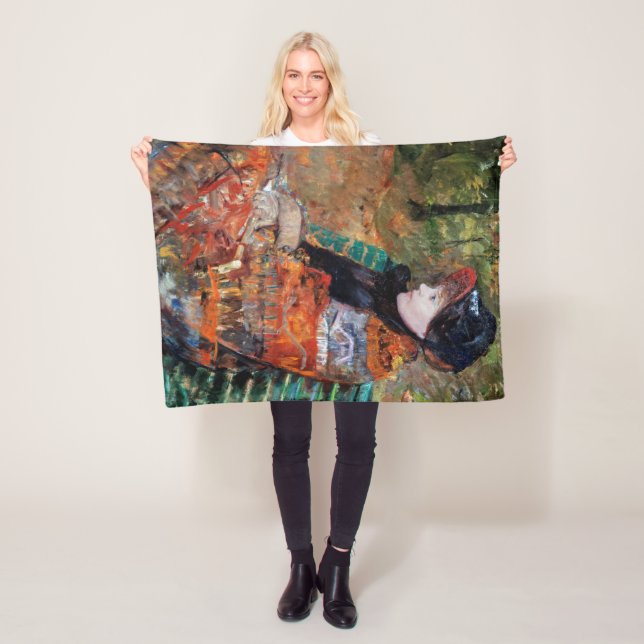 Woman Sitting on the Bench, Mary Cassatt Fleece Blanket (In Situ)