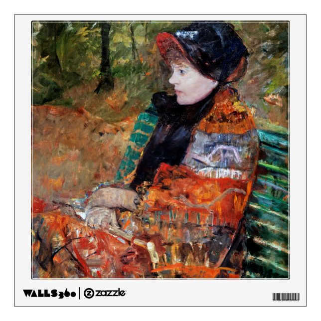 Woman Sitting on the Bench, Mary Cassatt Wall Decal (Front)