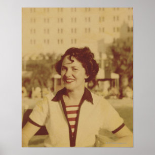 Woman Sitting Outside Poster