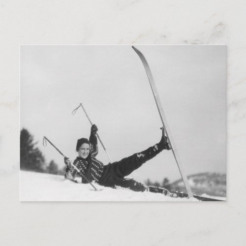 Woman Skier 2 Postcard