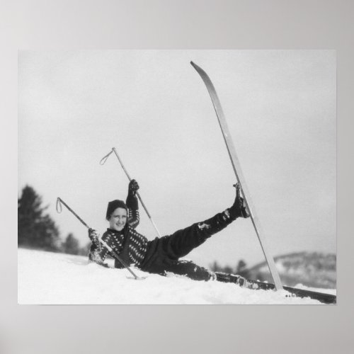Woman Skier 2 Poster
