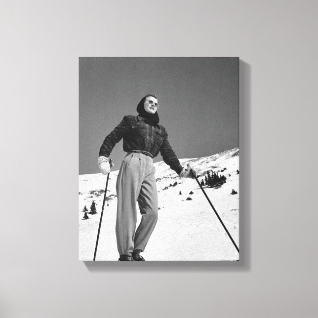 Woman Skier Canvas Print (Front)