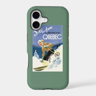 Woman Skiing - Both English and French Poster iPhone 17 Case