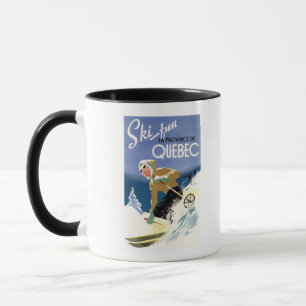 Woman Skiing - Both English and French Poster Mug