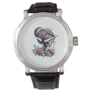 Woman Skull Dia De Los Muertos Skeleton Watch