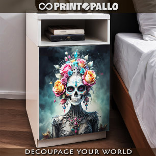 Woman skull goddess in flowers - Lady Death Tissue Paper