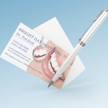 Woman Smile Cosmetic Dentistry Dental Care Business Card by riverme at Zazzle